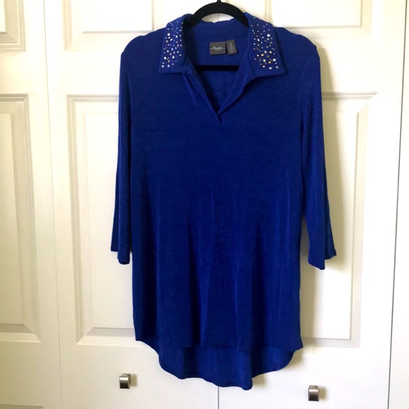 CHICO’S TRAVELERS COBALT TUNIC - Picture 1 of 4